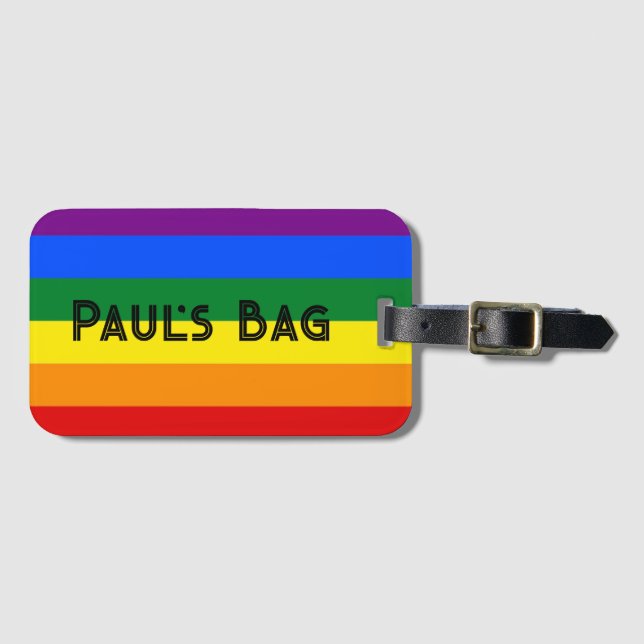 RAINBOW-bagageetikett ANPASSAD ELLER PERSONLIG TEX Bagagebricka (Framsida horisontal)