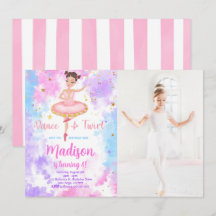 Rainbow Ballerina Fotoinbjudan