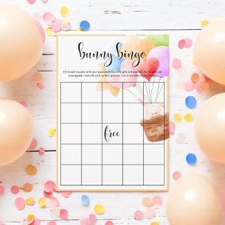 Rainbow Balloon Bunch Bunny Bingo Game Tilläggskort