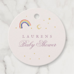 Rainbow Balloons Unicorn Rosa Baby Shower Girl Gir Gåvor Etiketter