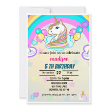 Rainbow Balloons Unicorn Rosa Födelsedagsfest Girl