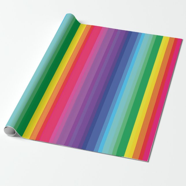 Rainbow Barn Födelsedagsfest Presentpapper (Utrullad)