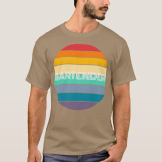 Rainbow BARTENDER Retro Vintage T Shirt