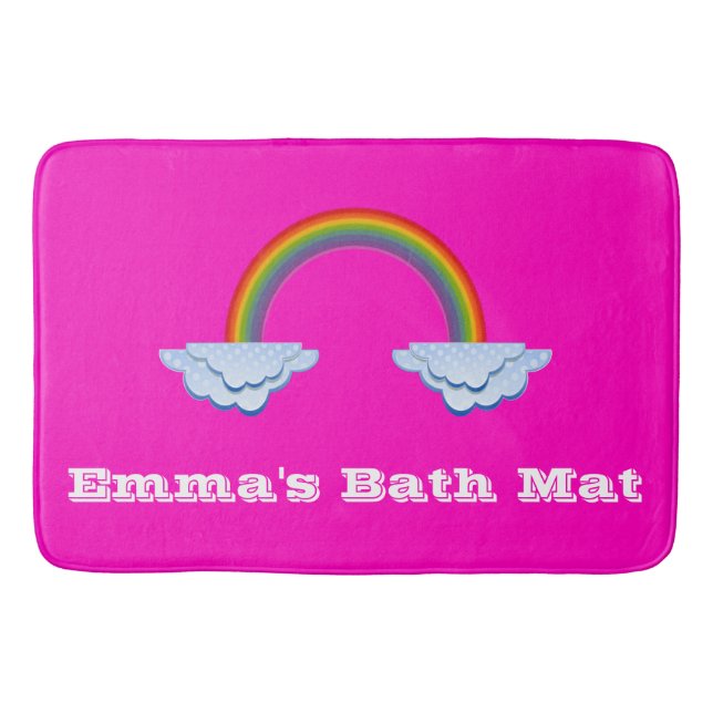 Rainbow Bath Mat på Shock rosa Badrumsmatta (Framsidan)