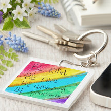 Rainbow BE Kind BE Yourself Inspirational Saying 
