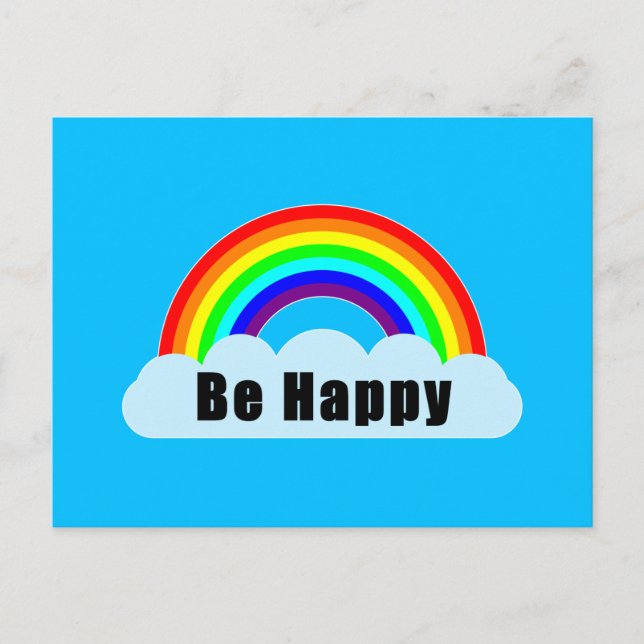 RAINBOW - BE LYCKLIG VYKORT (Framsida)