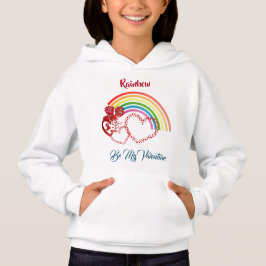 Rainbow be my Valentine Colorful Hearts Girls Cute T Shirt