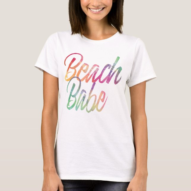 RAINBOW BEACH BABE SOMMER SCRIPT TEE (Framsida)