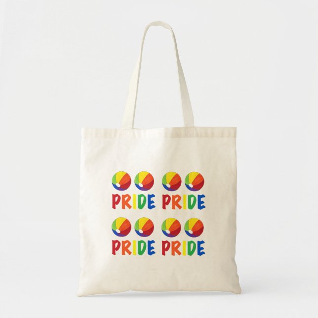 Rainbow Beach Boll Beachball Gay pride Sommar Tote Tygkasse (Framsidan)