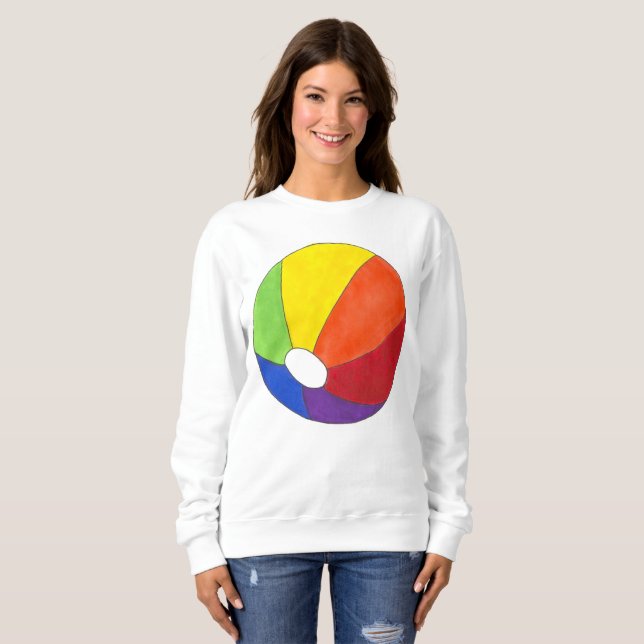 Rainbow Beach Boll Beachball Vacation, sommartid R T-shirt (Hel framsida)
