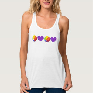 Rainbow Beach Boll Lila Heart LGBT Gay pride Linne Med Racerback