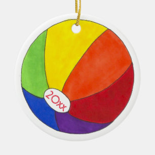Rainbow Beach Boll, Sommar Roligt Seashore Julgransprydnad Keramik