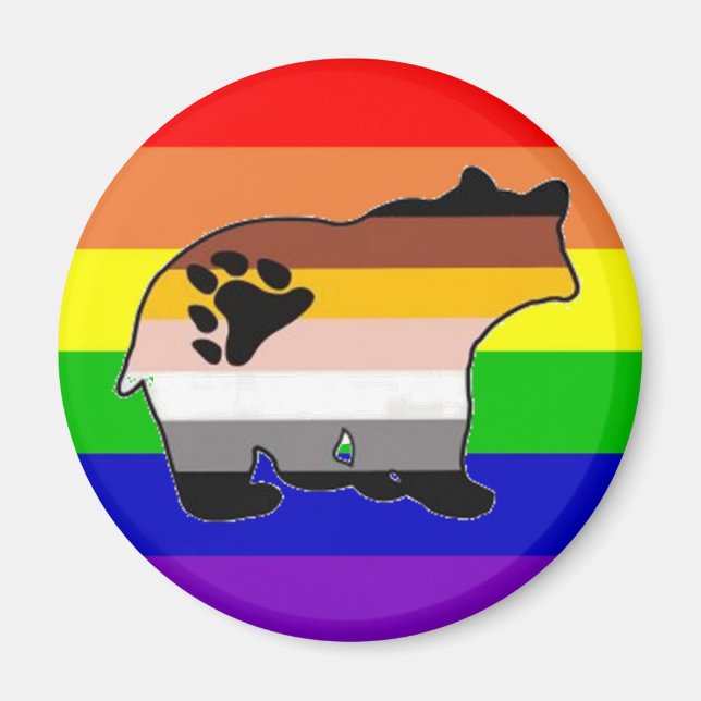 Rainbow Bear Pride Magnet (Framsidan)