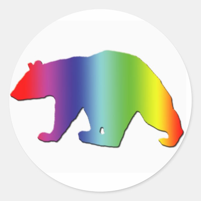 Rainbow Bear Runt Klistermärke (Framsida)