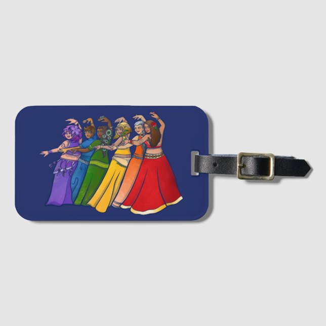 Rainbow Belly Dancer Art Belly Dance Troupe Bagagebricka (Framsida horisontal)