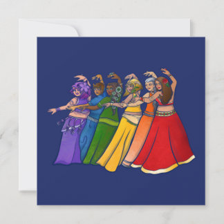 Rainbow Belly Dancer Art Belly Dance Troupe Julkort