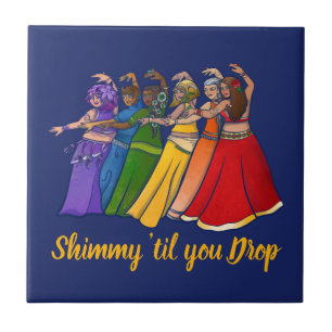 Rainbow Belly Dancer Art Belly Dance Troupe Kakelplatta