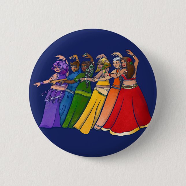 Rainbow Belly Dancer Art Belly Dance Troupe Knapp (Framsida)