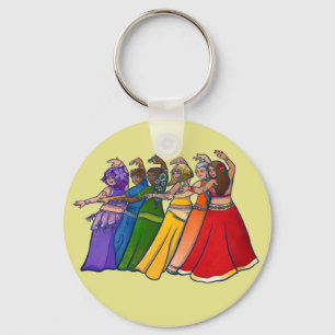 Rainbow Belly Dancer Art Belly Dance Troupe Nyckelring