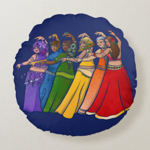 Rainbow Belly Dancer Art Belly Dance Troupe Rund Kudde