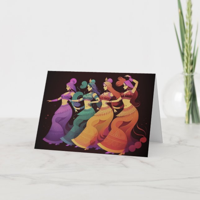 Rainbow Belly Dancers Kort (Framsida)