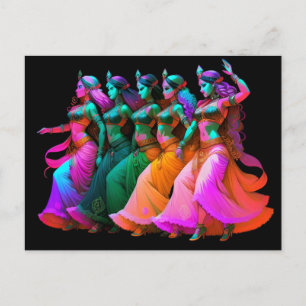 Rainbow Belly Dancers Vykort