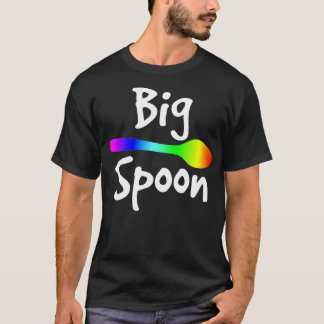 Rainbow Big Spoon Little Spoon Matching Gay Couple T Shirt