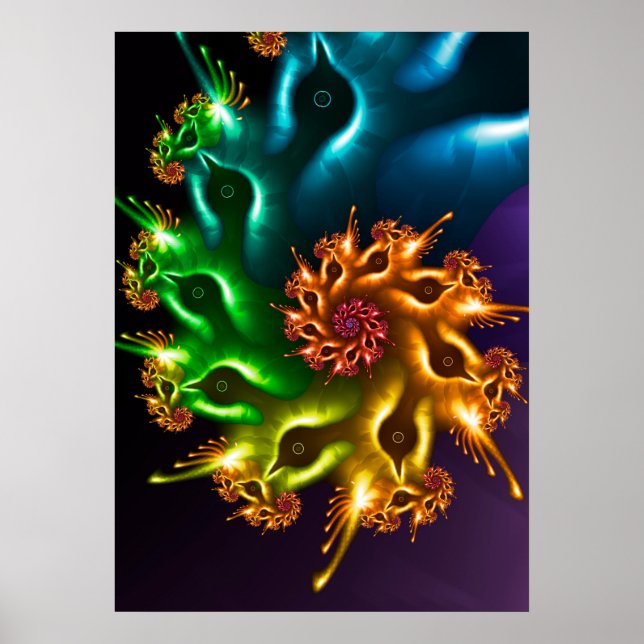 Rainbow Bird Fractal Poster (Framsidan)