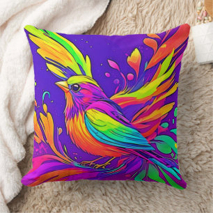 Rainbow Bird i Tecknad Land Kudde