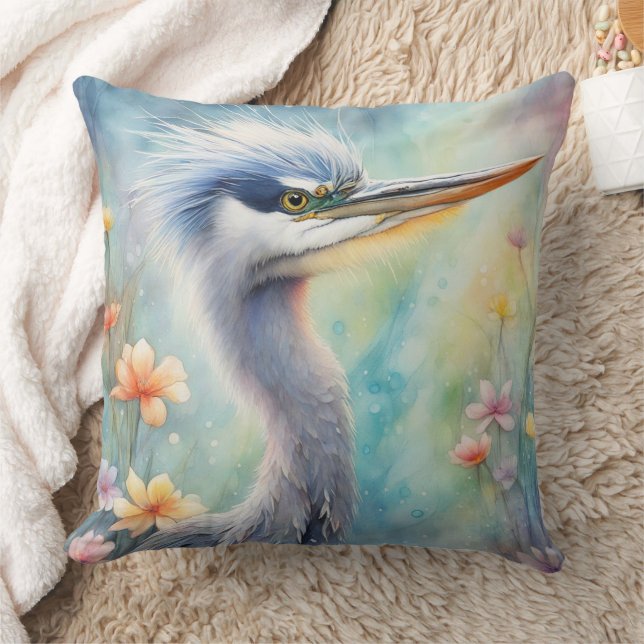 Rainbow Birds Blue Heron 1 Kudde (Filt)