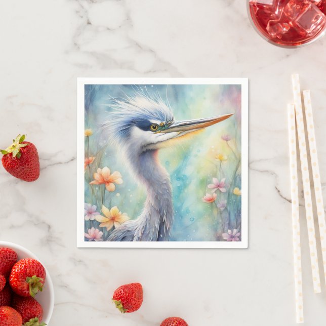 Rainbow Birds Blue Heron 1 Pappersservett (Insitu)