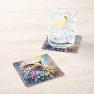 Rainbow Birds Eagle 2 Underlägg Papper Kvadrat