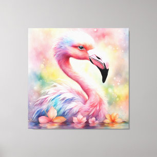Rainbow Birds Flamingo 1 Canvastryck