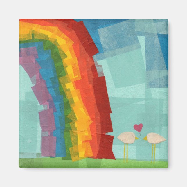 Rainbow Birds magnet (Framsidan)