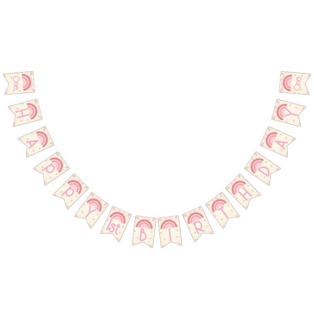 Rainbow Birthday Bunting Banner Vimplar (Alla)