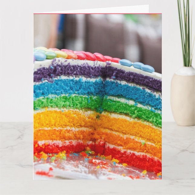 RAINBOW BIRTHDAY CAKE GIANT GREETING CARDS KORT (Framsida)