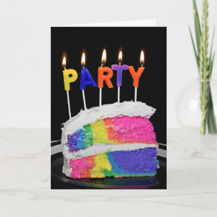 Rainbow Birthday Cake Kort