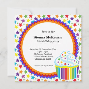 Rainbow Birthday Inbjudningar