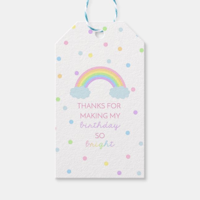 Rainbow Birthday-Märkre Presentetikett (Framsidan)