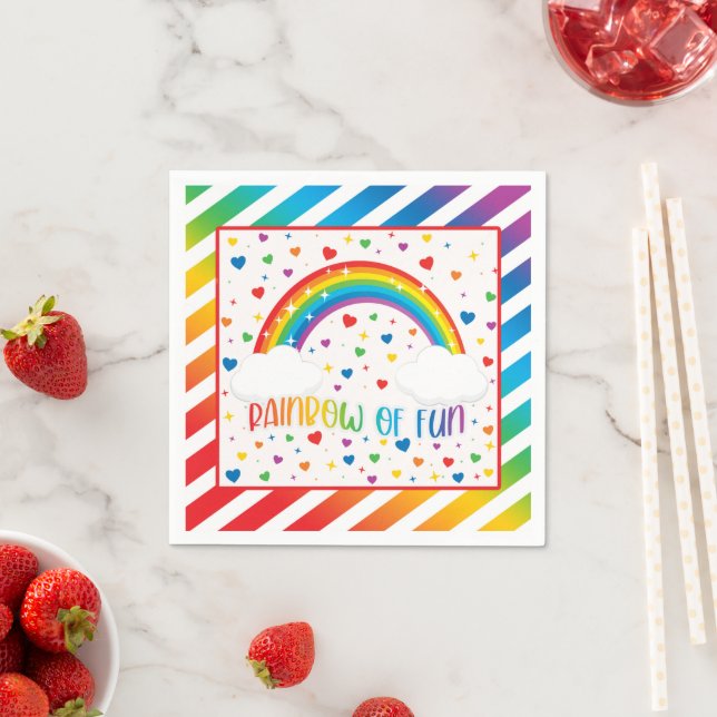 Rainbow Birthday Napkin Pappersservett (Insitu)