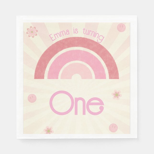 Rainbow Birthday Pappersservett (Framsidan)
