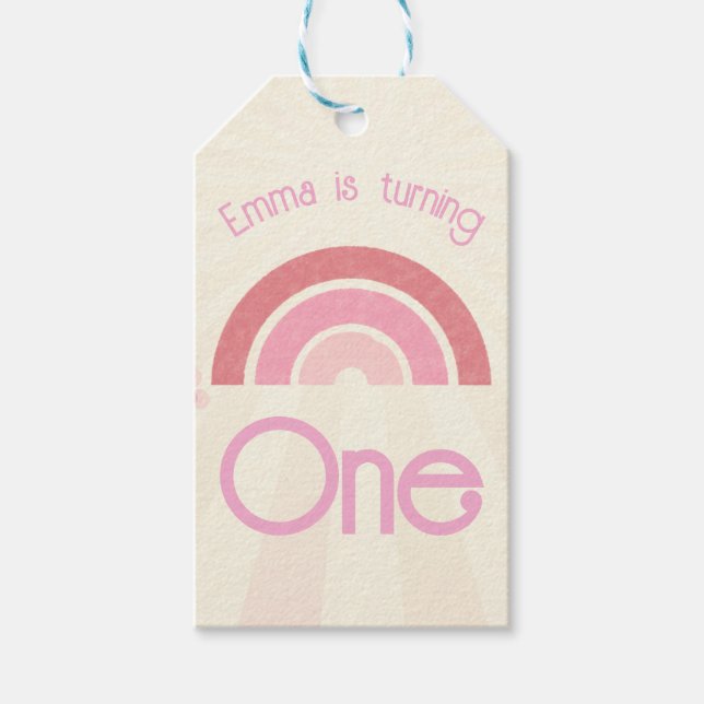 Rainbow Birthday Presentetikett (Framsidan)