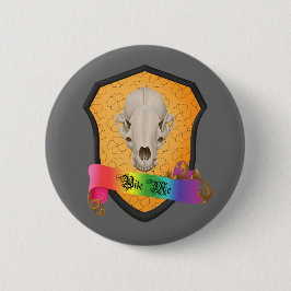 Rainbow Bita Me Badger Skull Knapp