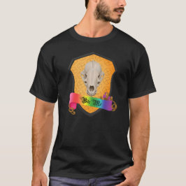 Rainbow Bita Me Badger Skull T Shirt