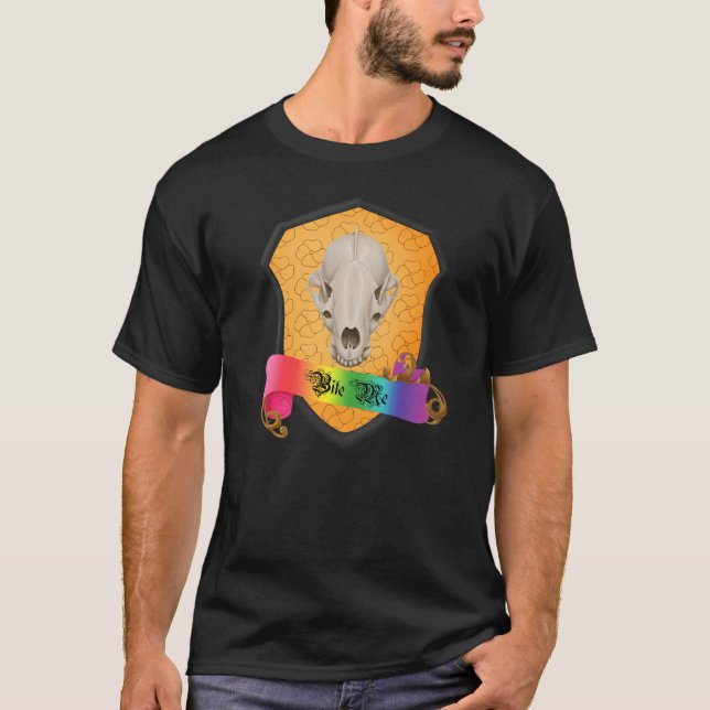 Rainbow Bita Me Badger Skull T Shirt (Framsida)