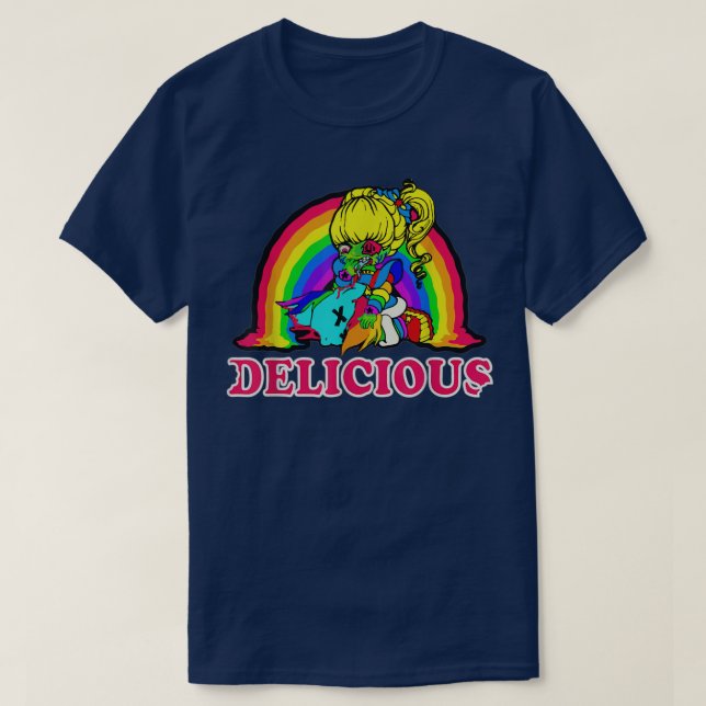 Rainbow Bitas Funny Retro 80s Zombie Halloween 620 T Shirt (Design framsida)