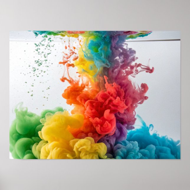 Rainbow Bläck Cascade i Vatten Poster (Framsidan)
