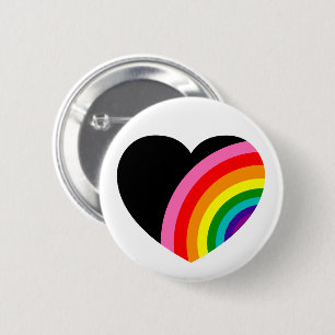 Rainbow Black Heart Knapp