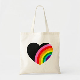 Rainbow Black Heart Tygkasse