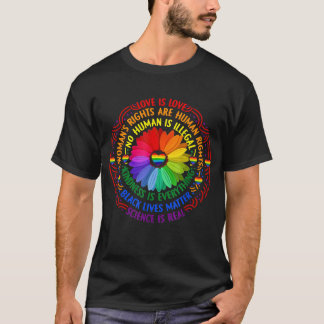 Rainbow Black Lives Matter Science LGBT Pride Flow T Shirt